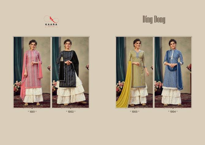 Kaara Ding Dong Designer New Collection Latest Fancy Festive Wear Jaam Satin Print With Embroidery Work Salwar Suits Collection
